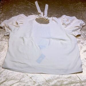 Express Puff Sleeve Tie Back Top Size Large